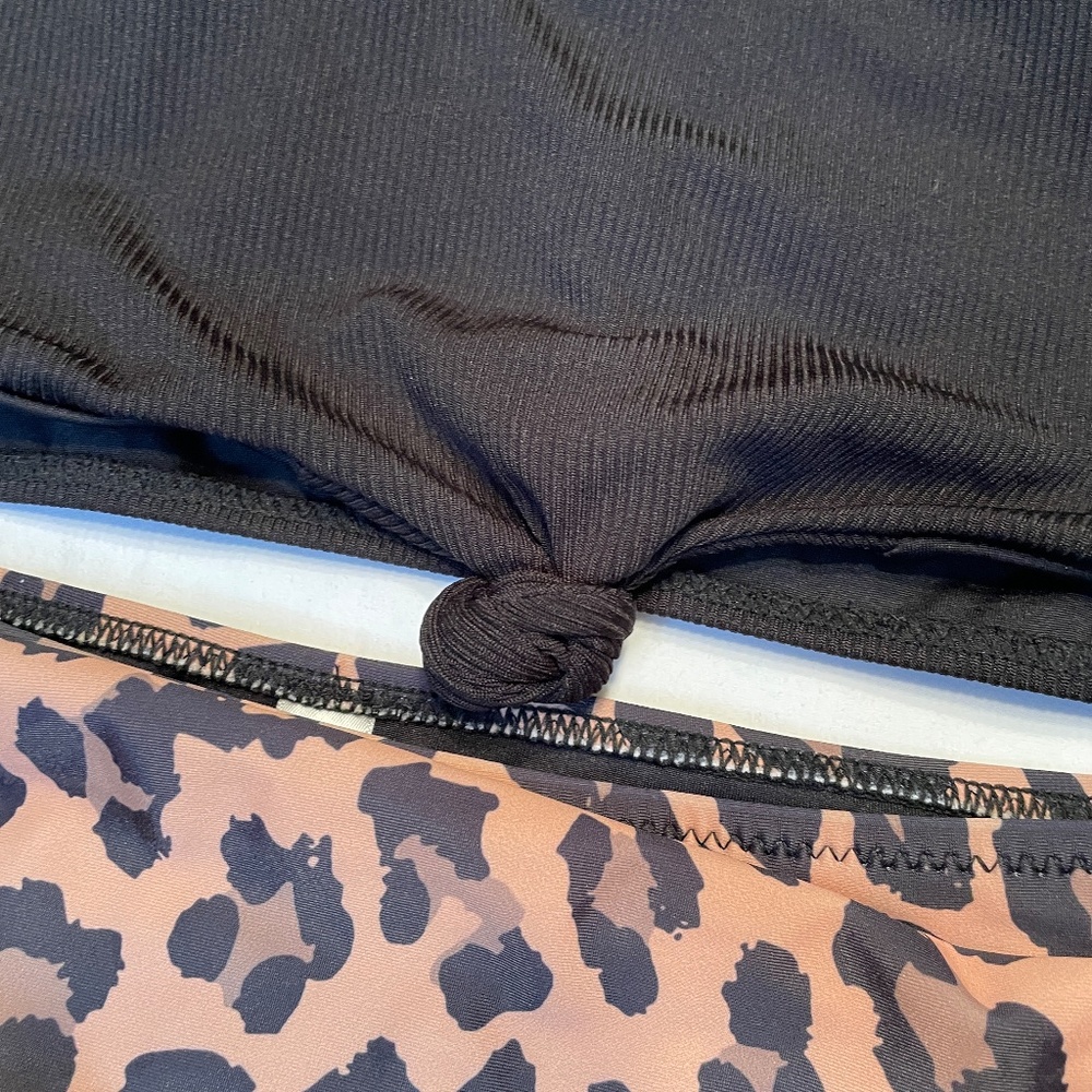 Know Front Leopard Print Ruched Bikini Set- NEW - Picture 4 of 5